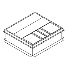 CanFab Roof Curb, 8&quot; Tall Fingerlock, Knockdown, No Pitch, Seismic