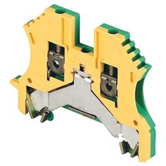 Terminal Block, Ground Block, Green / Yellow, 22 - 12 AWG, 2.5 mm