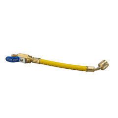 Yellow Jacket® FlexFlow™ Ball Valve Hose Adapter 800 psi, 1/4&quot; x 1/4&quot; x 9&quot; (Yellow)