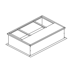 MicroMetl Roof Curb, 11&quot; Tall, Knockdown, No Pitch, Insulated Deck Pan