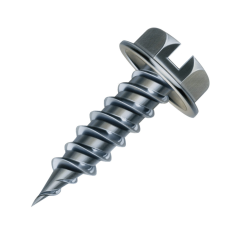 Malco® Zip-in® Zinc Plated Sheet Metal Screws with Taper Point, 1/4 in. Slotted Hex Head, 1-1/2 in. L (4,500 pk)