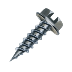 Malco® Zip-in® Zinc Plated Sheet Metal Screws with Taper Point, 1/4 in. Slotted Hex Head, 1/2 in. L (12,000 pk)