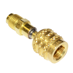 JustBetter Reverse-Thread Adapter 1/4&quot; SAE Left Handed Female Flare x 1/4&quot; Male Flare (A2L Compatible)